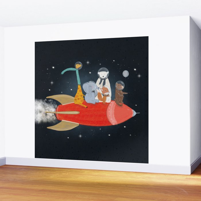 lets all go to the moon Wall Mural Gallery Image 2
