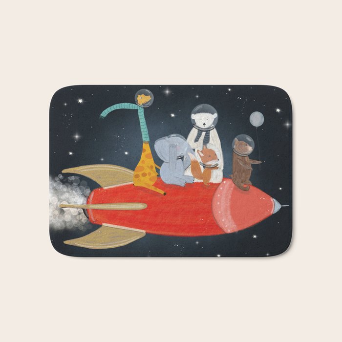 lets all go to the moon Bath Mat Gallery Image 1