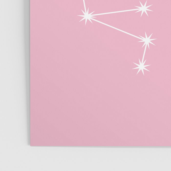 Sagittarius Zodiac Star Constellation Line Art Soft Pink Poster Gallery Image 3