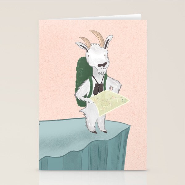 Mountain Goat on an Adventure Stationery Card Gallery Image 1