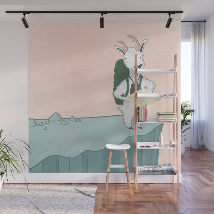 Mountain Goat on an Adventure Wall Mural Gallery Image 1