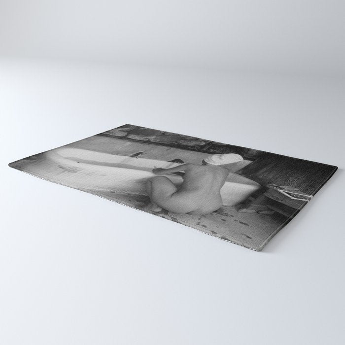 Bath in Paris, Cold Water Flat, Female Nude black and white art photography / photograph Rug Gallery Image 3