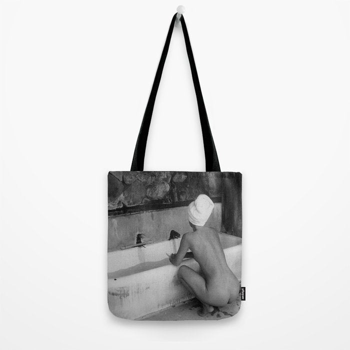 Bath in Paris, Cold Water Flat, Female Nude black and white art photography / photograph Tote Bag Gallery Image 2
