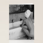 Bath in Paris, Cold Water Flat, Female Nude black and white art photography / photograph Stationery Card Gallery Image 2