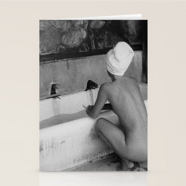 Bath in Paris, Cold Water Flat, Female Nude black and white art photography / photograph Stationery Card Gallery Image 2