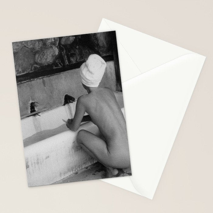 Bath in Paris, Cold Water Flat, Female Nude black and white art photography / photograph Stationery Card Gallery Image 2