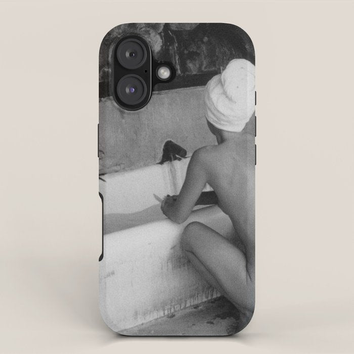 Bath in Paris, Cold Water Flat, Female Nude black and white art photography / photograph iPhone Case Gallery Image 1
