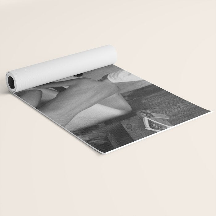 Bath in Paris, Cold Water Flat, Female Nude black and white art photography / photograph Yoga Mat Gallery Image 2