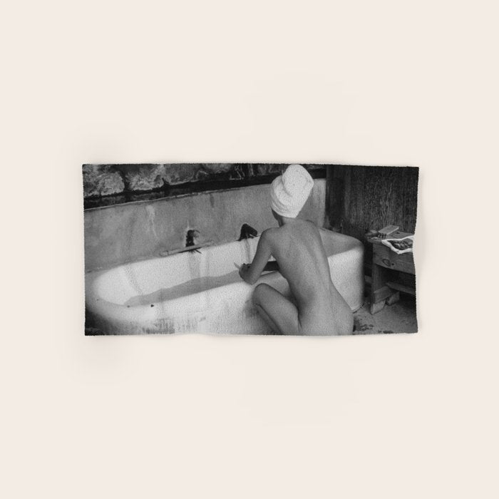 Bath in Paris, Cold Water Flat, Female Nude black and white art photography / photograph Bath Towel Gallery Image 1