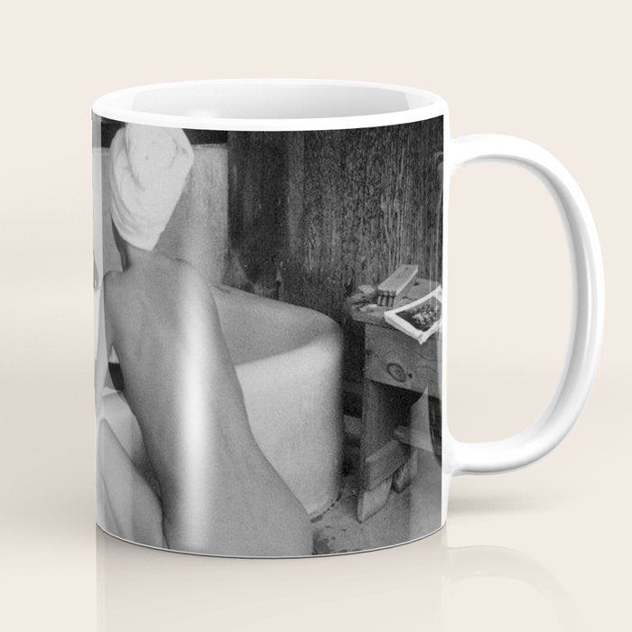 Bath in Paris, Cold Water Flat, Female Nude black and white art photography / photograph Coffee Mug Gallery Image 1