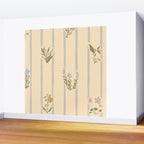 Cozy Cottage Flowers With Stripes Wall Mural Gallery Image 2