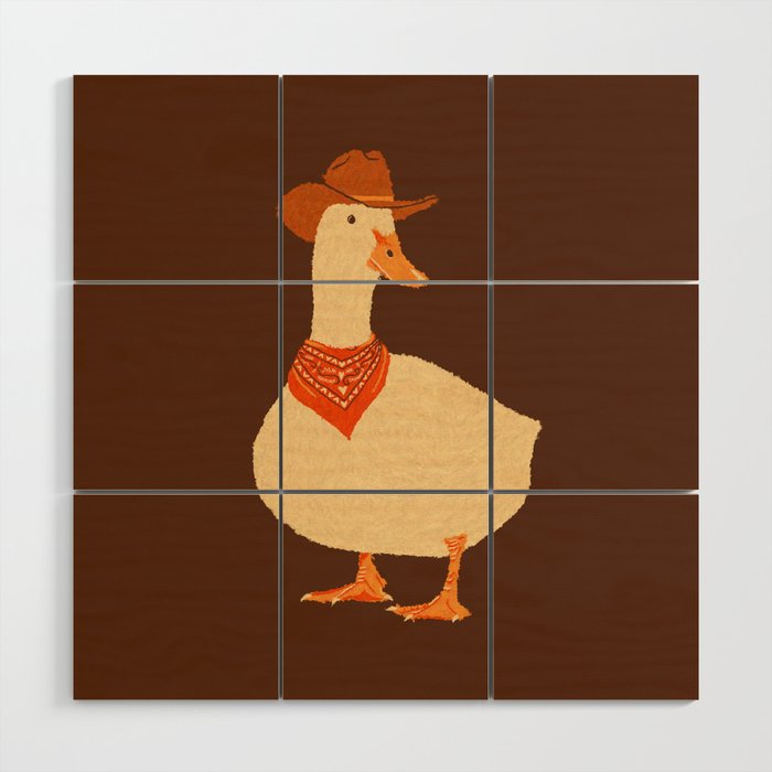 Bo The Cowboy Duck Wood Wall Art Gallery Image 1