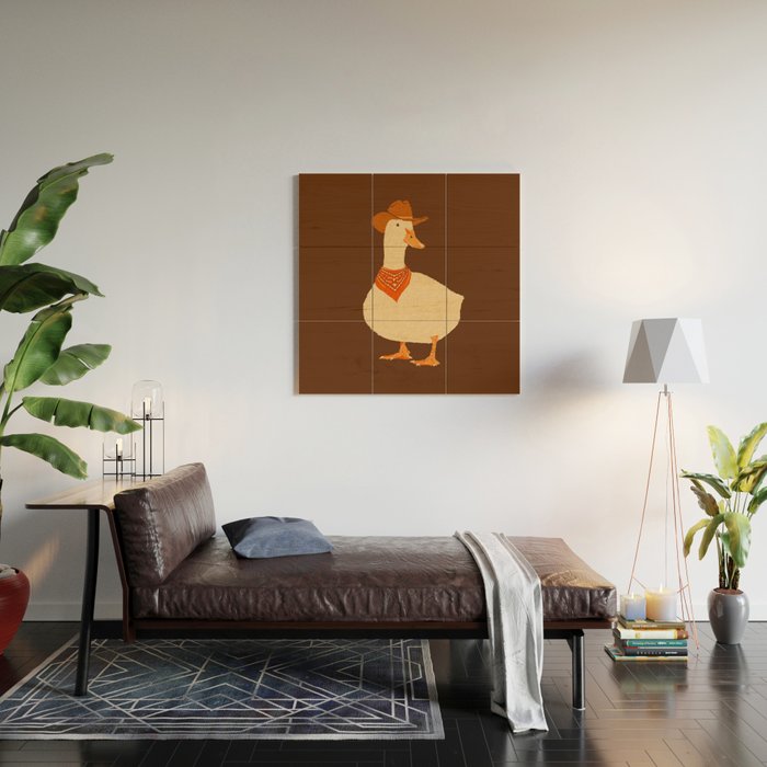 Bo The Cowboy Duck Wood Wall Art Gallery Image 2