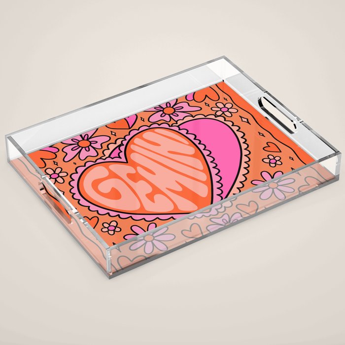 Gemini Heart Acrylic Tray Gallery Image 1