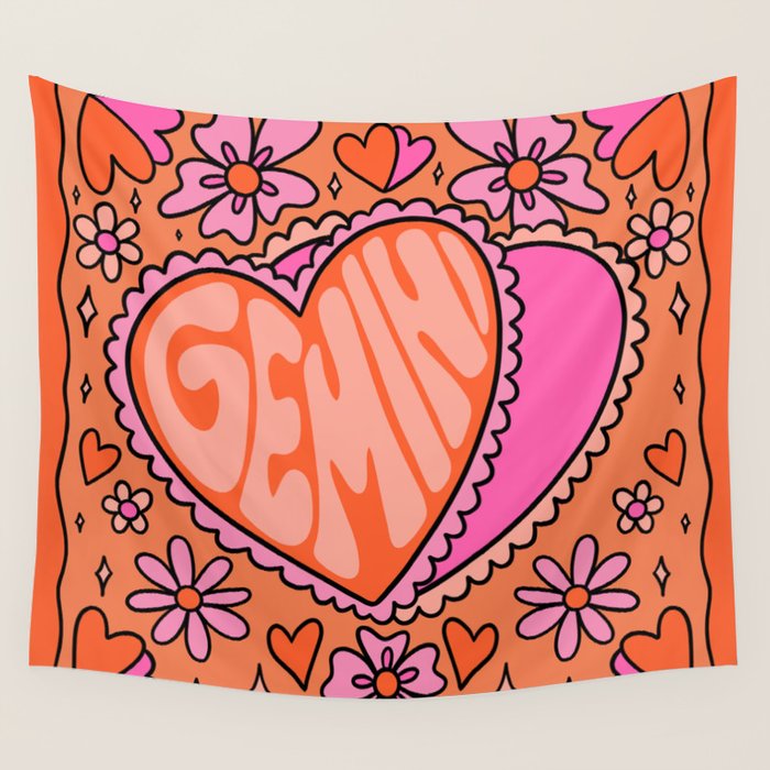 Gemini Heart Wall Tapestry Gallery Image 4