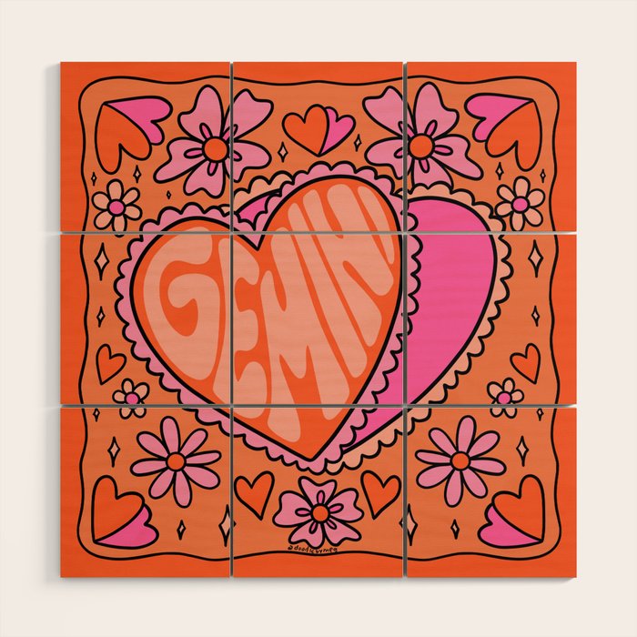 Gemini Heart Wood Wall Art Gallery Image 1