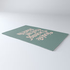 YOU'RE DOING GREAT BITCH green and peach pink Rug Gallery Image 3