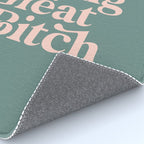 YOU'RE DOING GREAT BITCH green and peach pink Rug Gallery Image 4