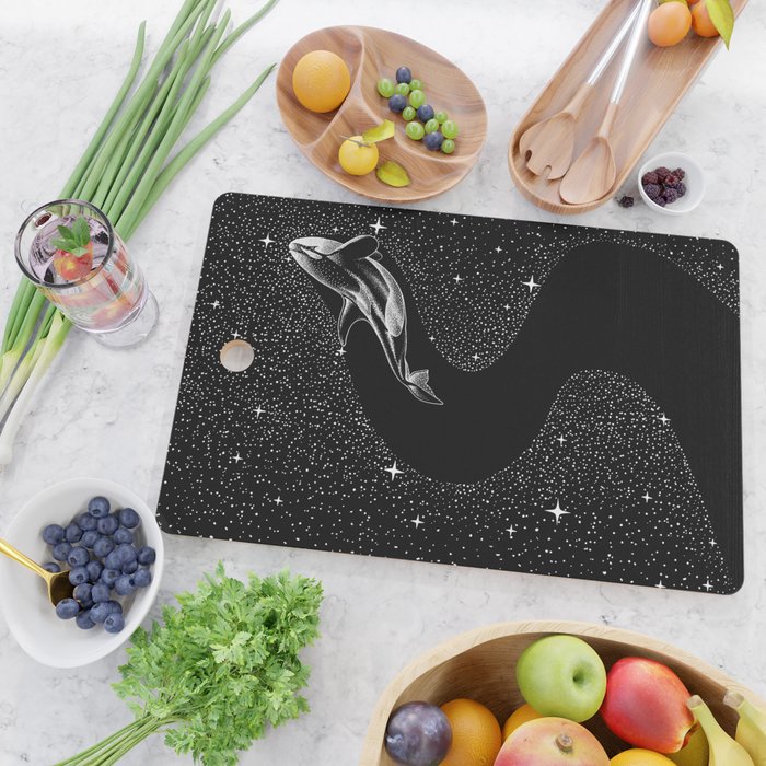 Starry Orca (Black Version) Cutting Board Gallery Image 2