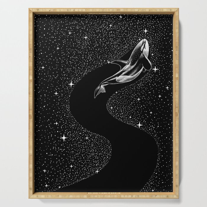 Starry Orca (Black Version) Serving Tray Gallery Image 1