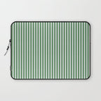 Preppy Green White Stripe Laptop Sleeve Gallery Image 1