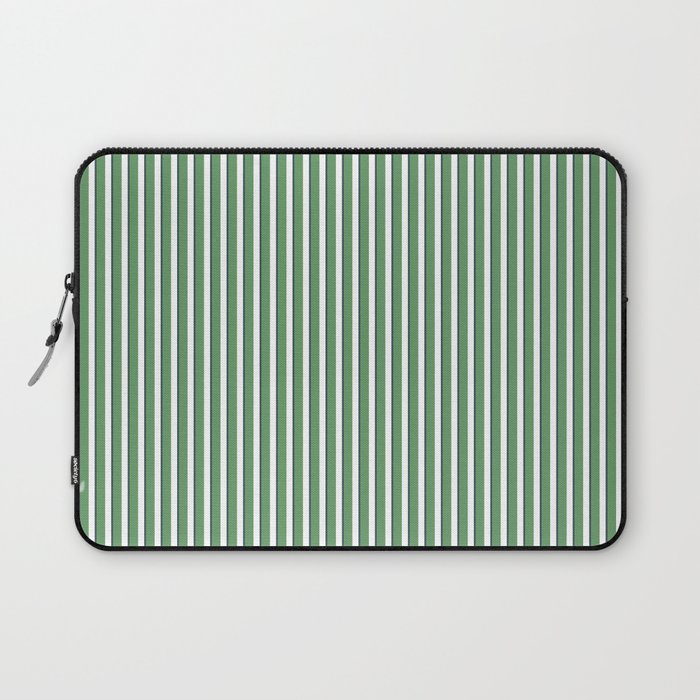 Preppy Green White Stripe Laptop Sleeve Gallery Image 1