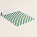 Preppy Green White Stripe Yoga Mat Gallery Image 2