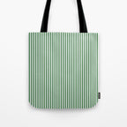 Preppy Green White Stripe Tote Bag Gallery Image 1