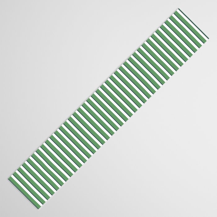 Preppy Green White Stripe Table Runner Gallery Image 3