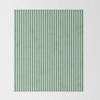 Preppy Green White Stripe Throw Blanket Gallery Image 2