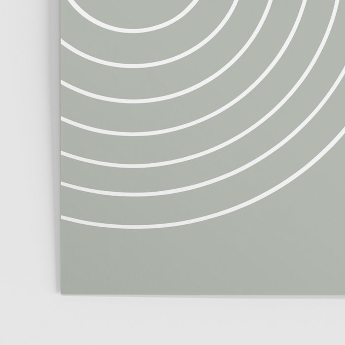 Minimal Line Curvature LXXXIX Pastel Sage Green Mid Century Modern Arch Abstract Poster Gallery Image 3