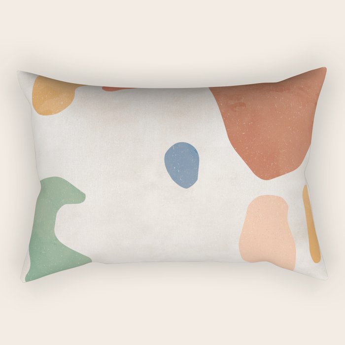 Organic Terracotta Thin Shapes Abstract Rectangular Pillow Gallery Image 1