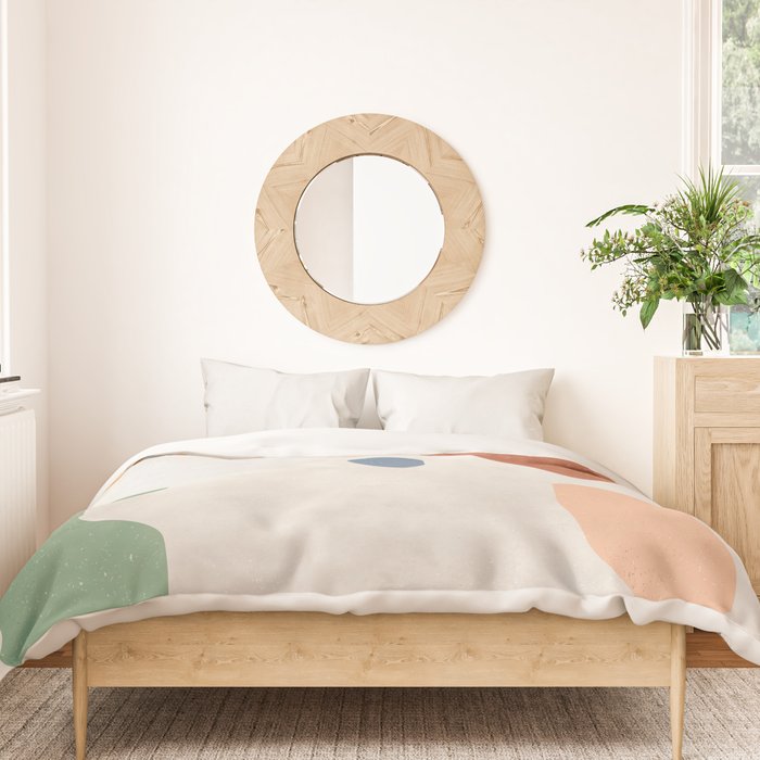 Organic Terracotta Thin Shapes Abstract Duvet Cover Gallery Image 3