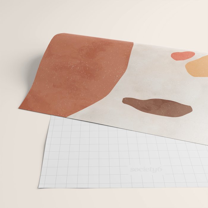 Organic Terracotta Thin Shapes Abstract Wrapping Paper Gallery Image 2