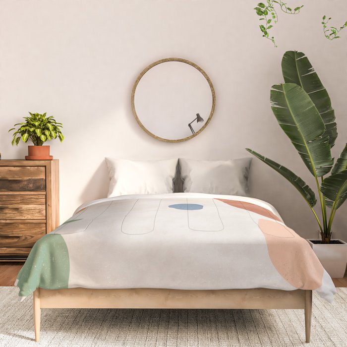 Organic Terracotta Thin Shapes Abstract Comforter Gallery Image 3