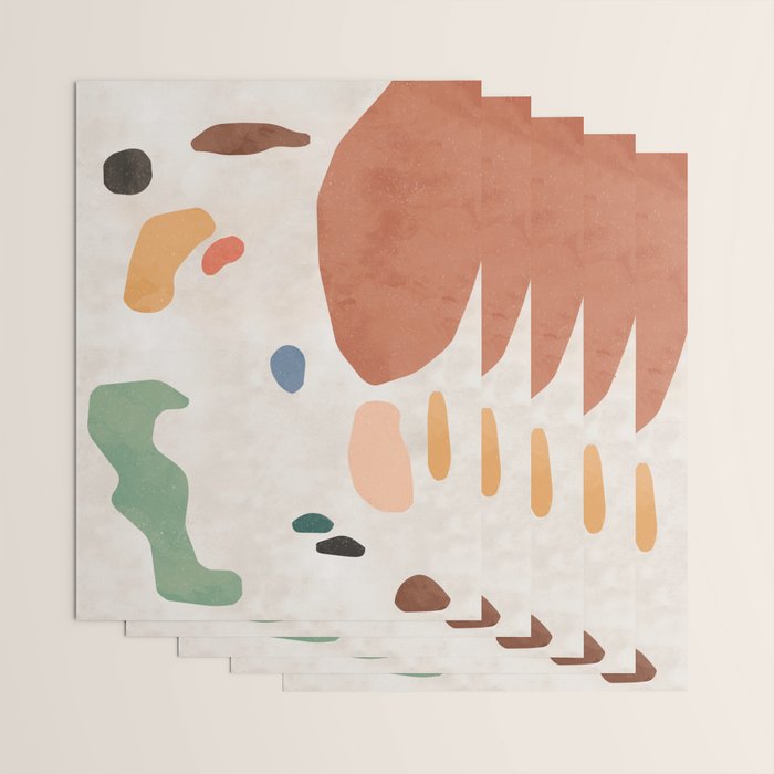 Organic Terracotta Thin Shapes Abstract Wrapping Paper Gallery Image 3