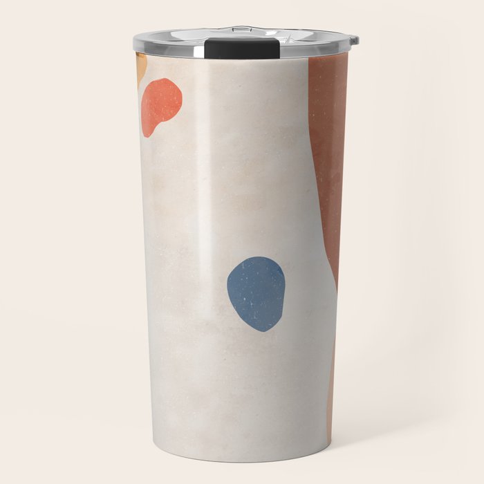 Organic Terracotta Thin Shapes Abstract Travel Mug Gallery Image 1