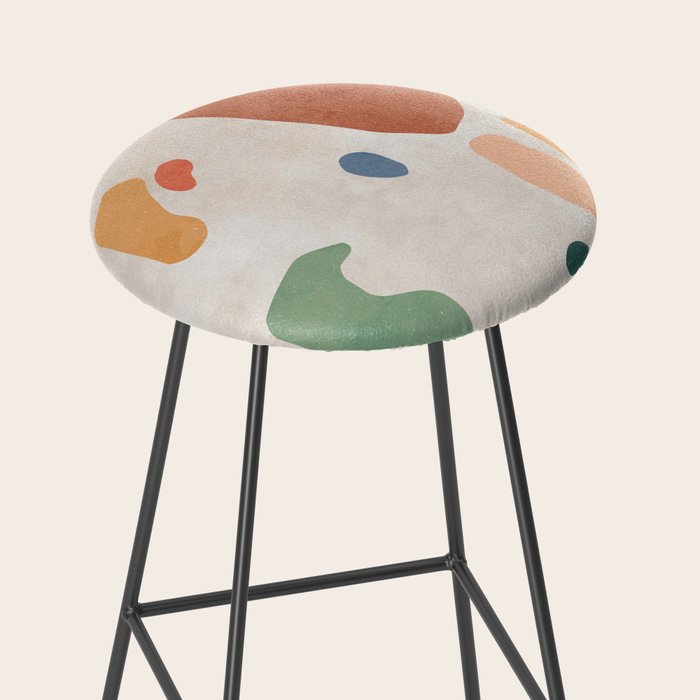 Organic Terracotta Thin Shapes Abstract Stool Gallery Image 2