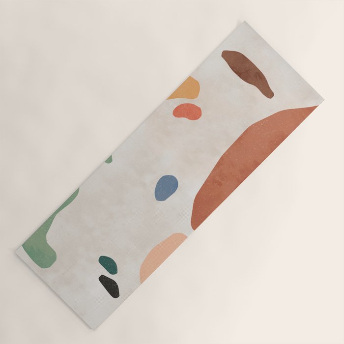 Organic Terracotta Thin Shapes Abstract Yoga Mat Gallery Image 1