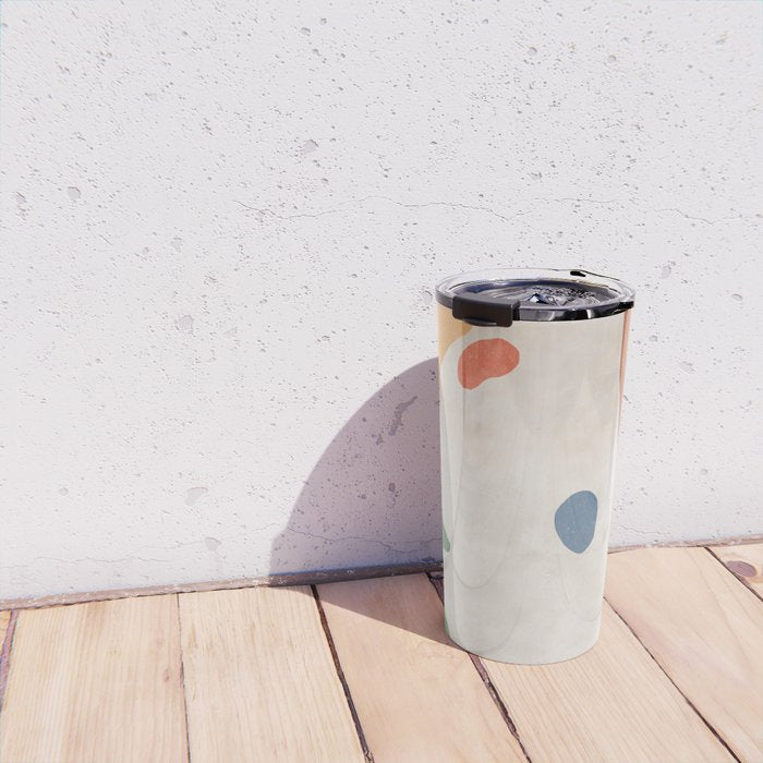 Organic Terracotta Thin Shapes Abstract Travel Mug Gallery Image 4