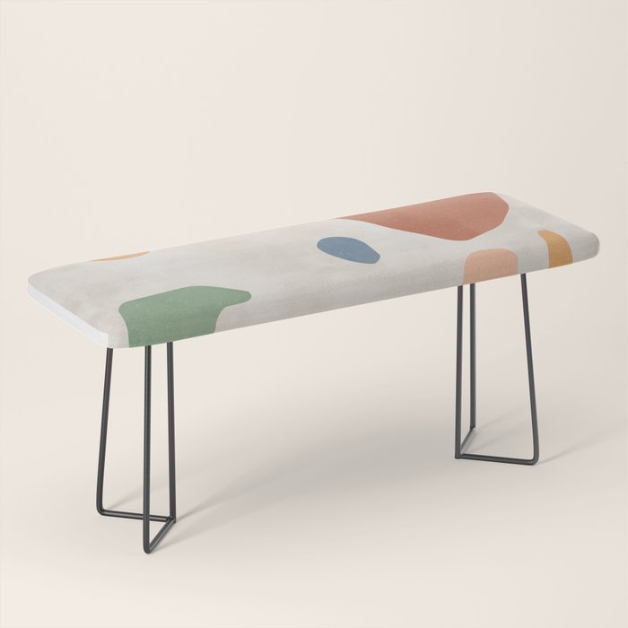 Organic Terracotta Thin Shapes Abstract Bench Gallery Image 1