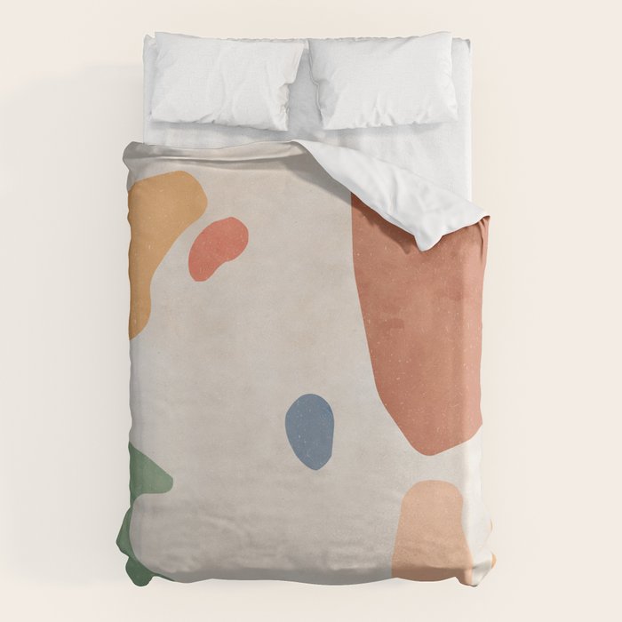 Organic Terracotta Thin Shapes Abstract Duvet Cover Gallery Image 1