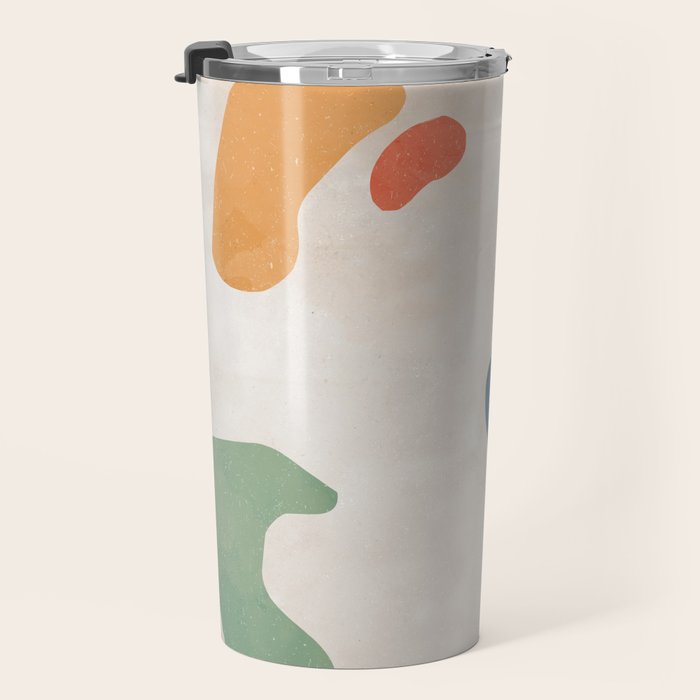 Organic Terracotta Thin Shapes Abstract Travel Mug Gallery Image 3
