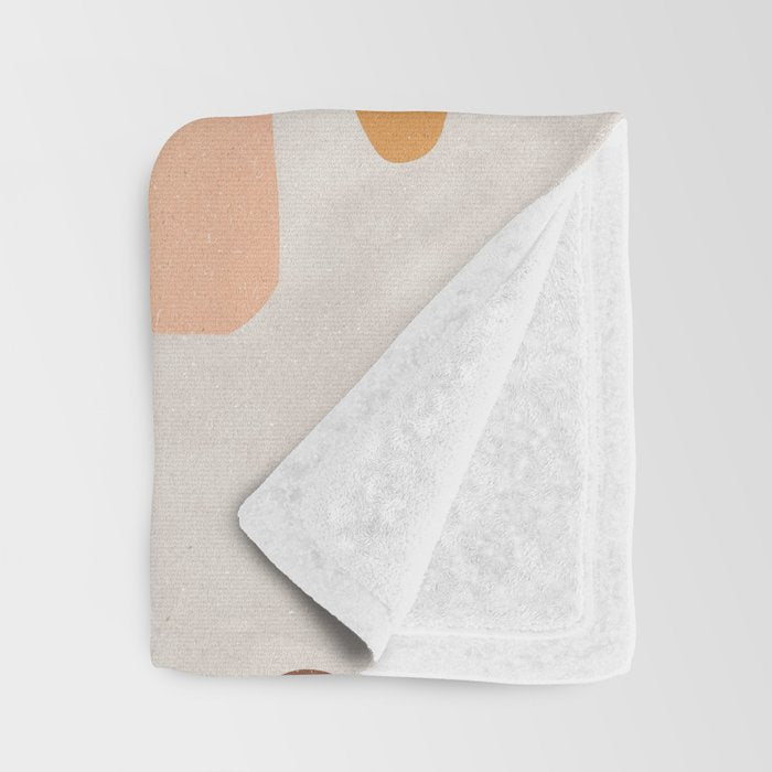 Organic Terracotta Thin Shapes Abstract Throw Blanket Gallery Image 3