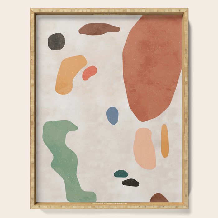 Organic Terracotta Thin Shapes Abstract Serving Tray Gallery Image 1