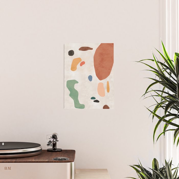 Organic Terracotta Thin Shapes Abstract Poster Gallery Image 2