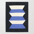 Geometric Vase - White Blue on Dark Poster Gallery Image 4