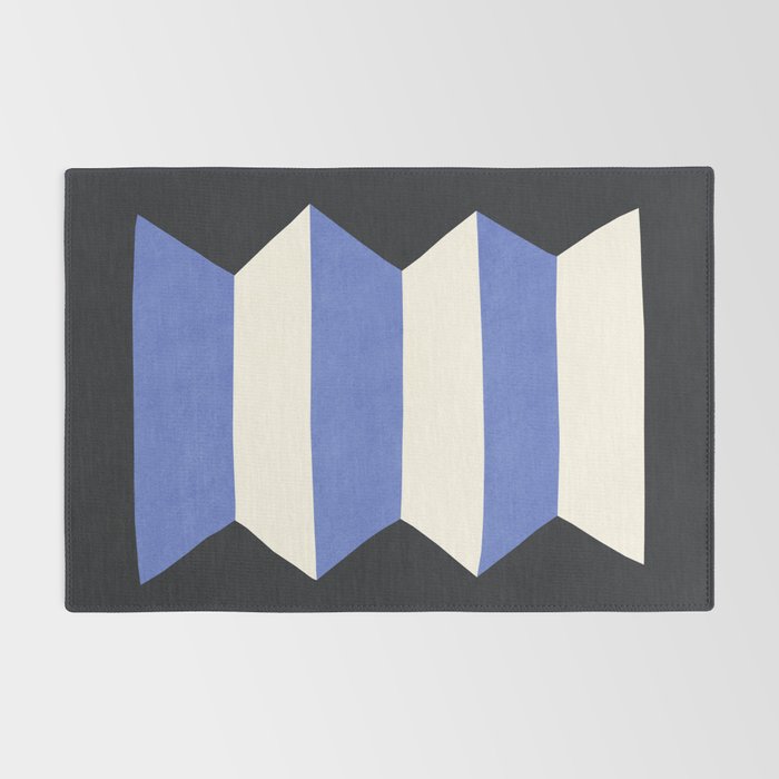 Geometric Vase - White Blue on Dark Rug Gallery Image 2