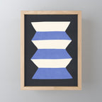 Geometric Vase - White Blue on Dark Mini Art Print Gallery Image 1
