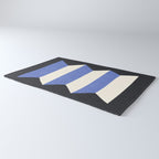 Geometric Vase - White Blue on Dark Rug Gallery Image 3